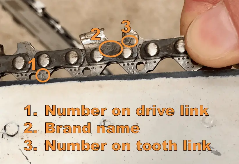 What do the numbers on a chainsaw chain mean